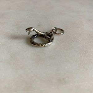 Vintage Silver Rattlesnake Necklace Pendant Charm